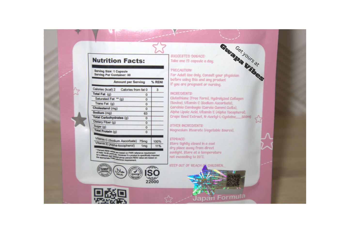 You Glow Babe BEAUTY WHITE Glutathione Capsules, Japan Formula 30 count