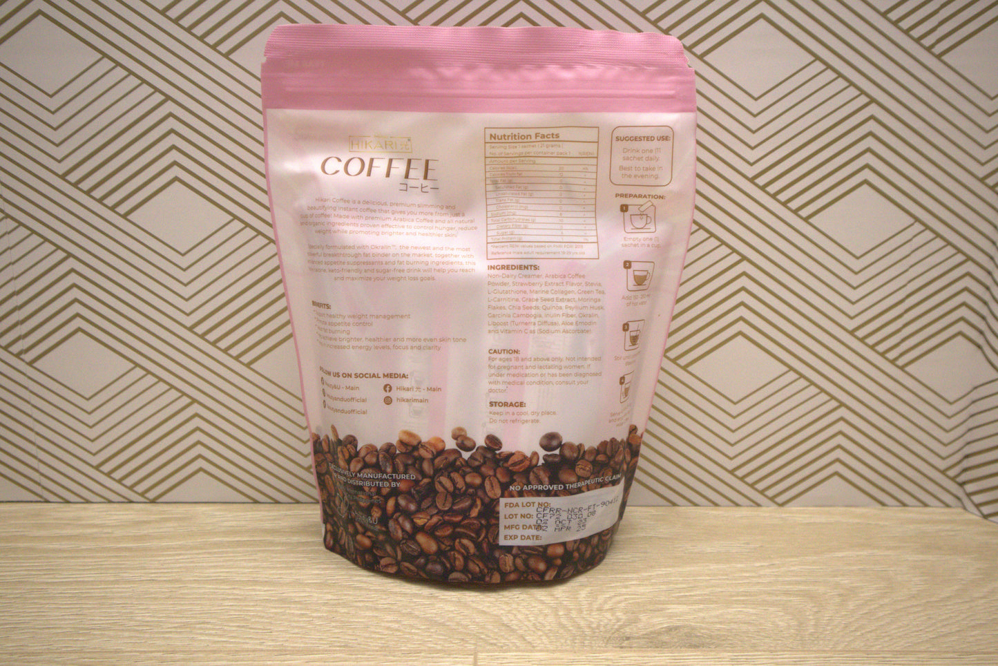 Hikari Coffee Strawberry by Beauty & U, 21g x 10 Sachets